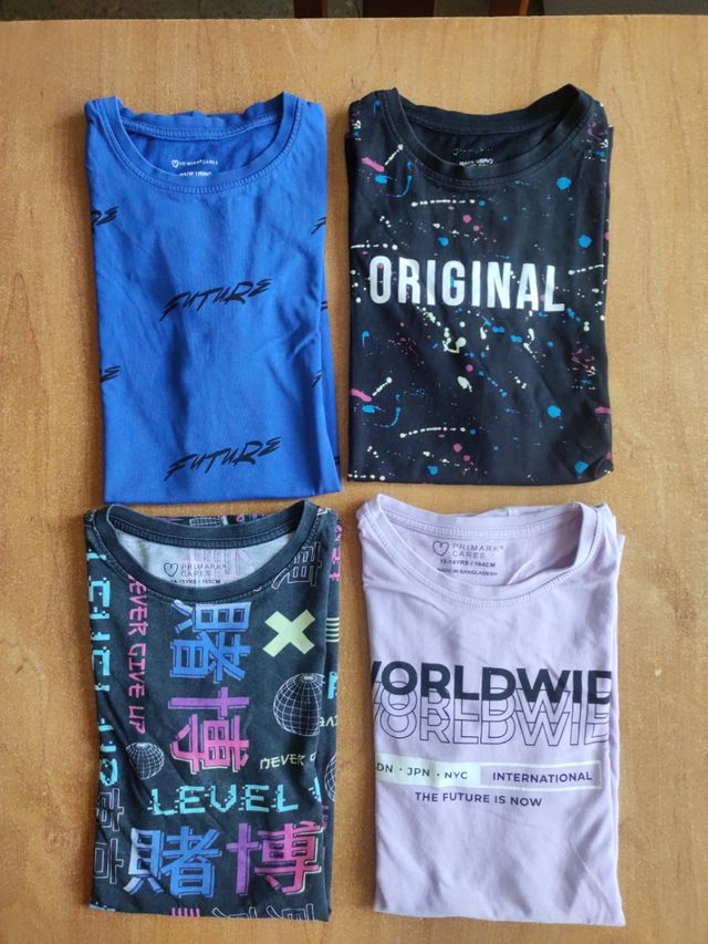 4 Camisetas verano niño 12-14