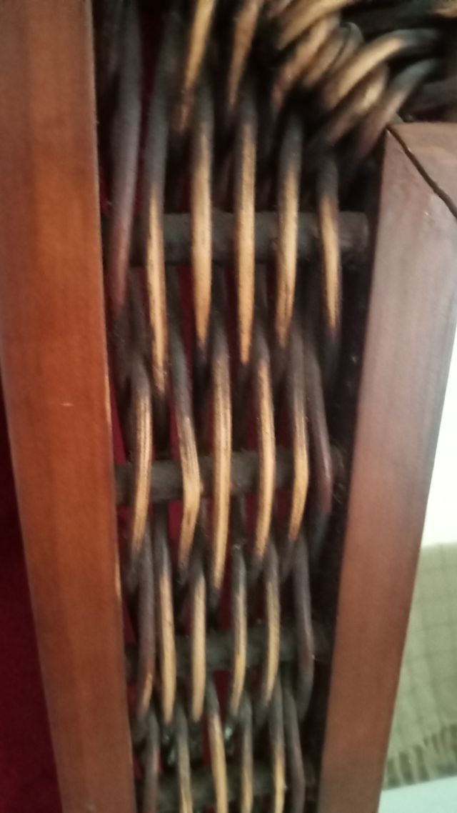 Espejo mimbre marrón