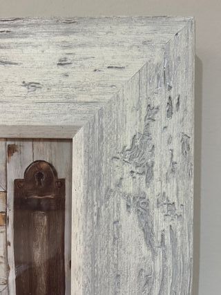 Cuadro blanco rústico flores