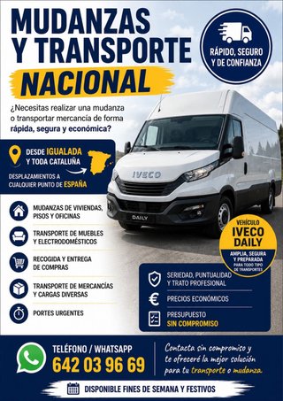 Transporter Furgoneta disponibilidad 24/24h