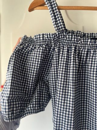 Blusa cuadros October azul-blanco