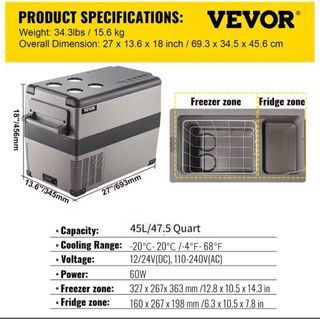 Nevera portátil 12V  45L
