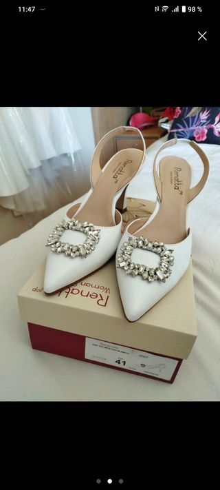 Zapatos Renatta Blancos Piel Talla 41