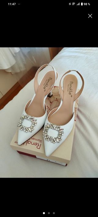 Zapatos Renatta Blancos Piel Talla 41