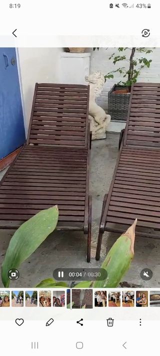 Tumbona CATVIE de madera marrón