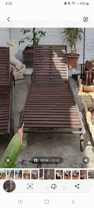 Tumbona CATVIE de madera marrón