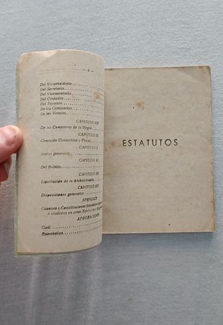 Estatutos y Reglamento Purísima Concepción, 1949.