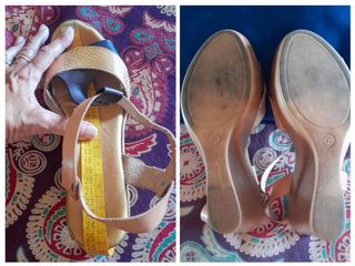 Sandalias cuña piel MariChica tricolor talla 39.