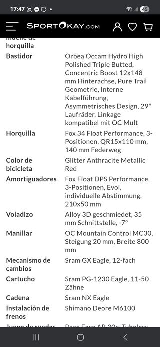 OFERTA DE ESTA SEMANA. Orbea Occam H20 Talla M