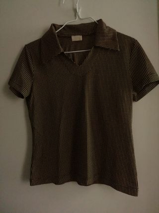 Top vintage negro y beige