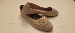 Manoletinas beige de hilo