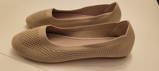 Manoletinas beige de hilo