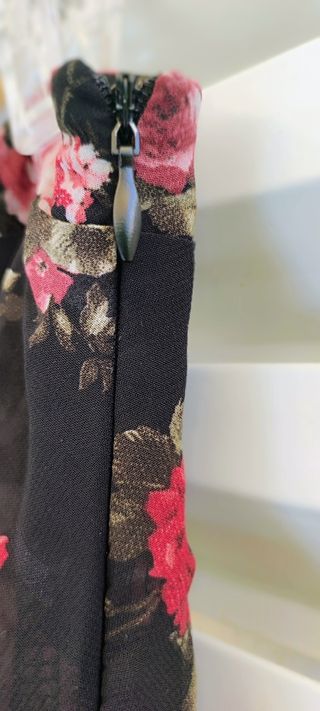 Falda verano larga floral negra XL
