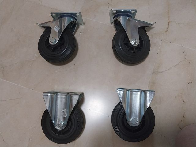 4 Ruedas giratorias industriales 2 con frenos