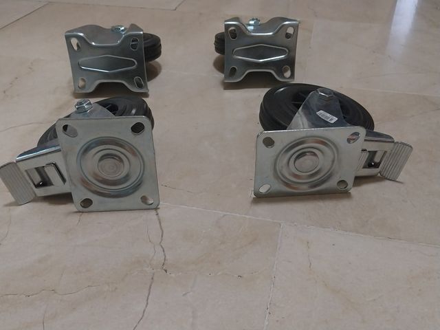4 Ruedas giratorias industriales 2 con frenos
