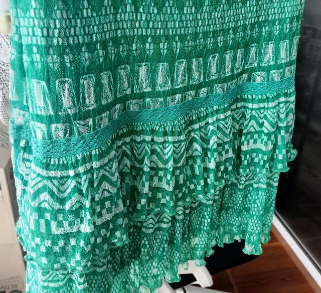 Vestido tirantes estampado verde