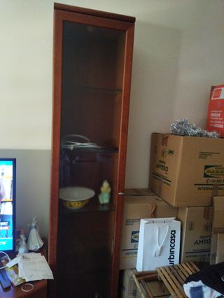 Vitrina madera maciza marrón