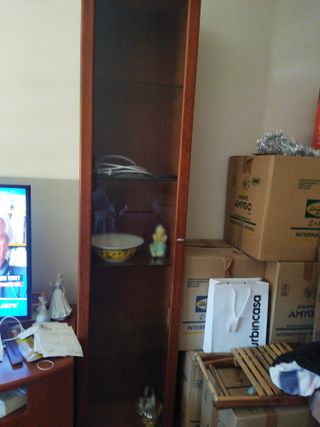 Vitrina madera maciza marrón