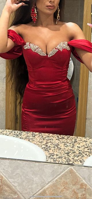 Vestido rojo fiesta gitana  - Talla XS 