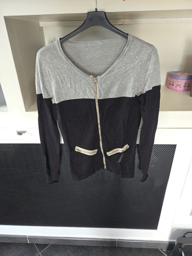 Maglione bicolore grigio-nero