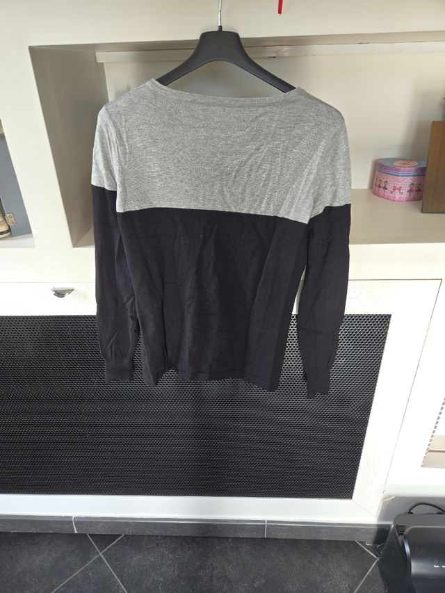 Maglione bicolore grigio-nero
