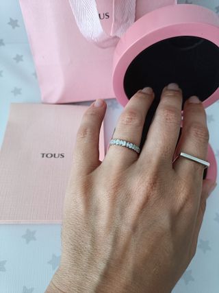 Anillo Tous oro blanco brillantes