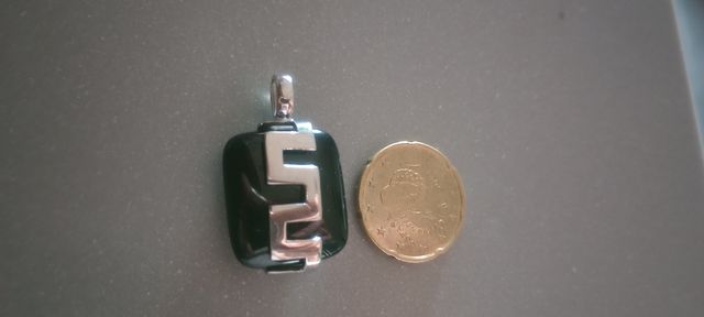 Colgante acero negro plata