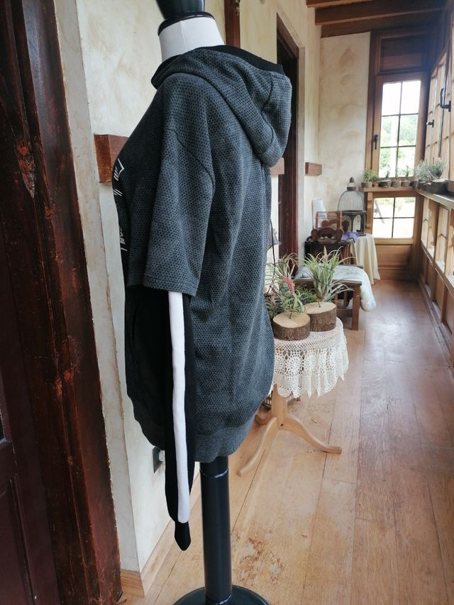 Sudadera gris&negra talla L