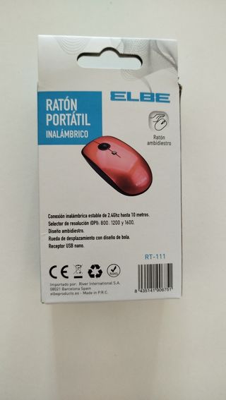 Ratón inalámbrico ELBE RT-111 rojo