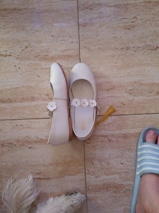 Zapatos blancos niña, talla 35