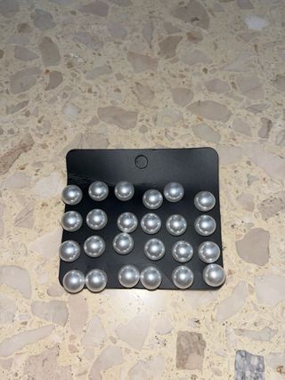 12 Pendientes Perla Plata