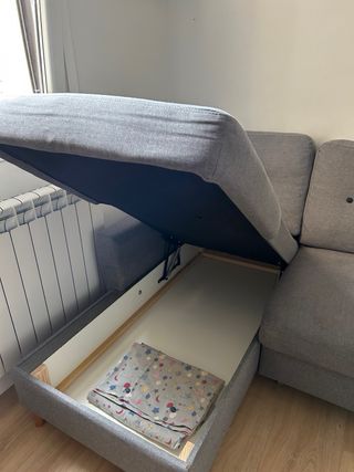 Sofá cama chaise longue gris