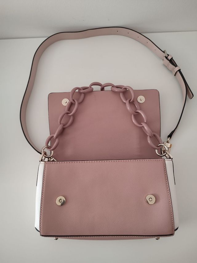 Bolso Guess rosa-beige bandolera