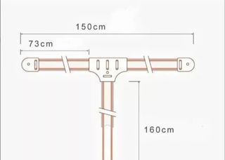 Radio antigua Antena dipolo FM madera vintage
