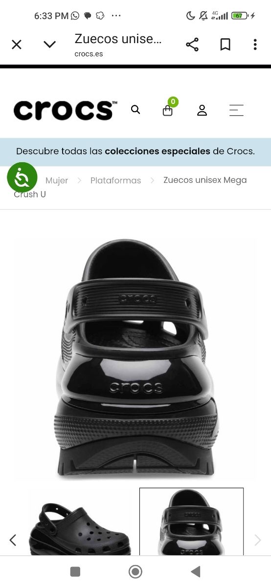 Crocs Mega Crush Unisex negros