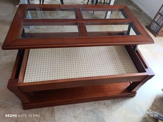 Mesa centro madera abatible marrón