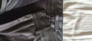 Pantalones cuero negros mujer