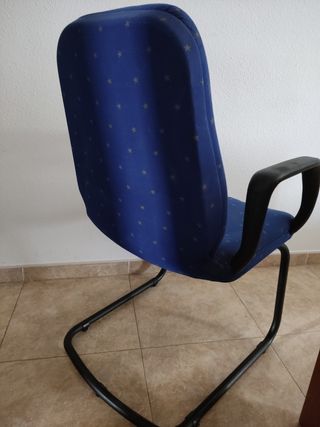 Silla oficina azul - metálica