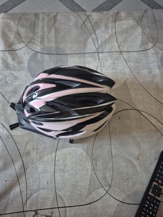 Casco bici niña rosa-negro