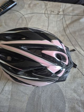 Casco bici niña rosa-negro