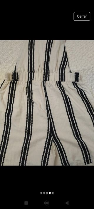 Peto corto rayas beige-negro talla S