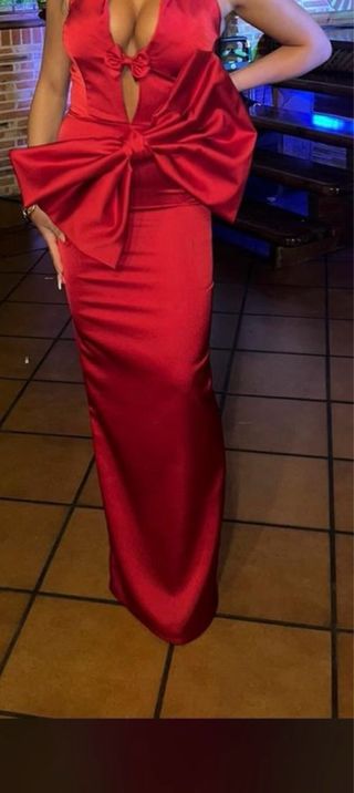 Vestido rojo fiesta gitana largo
