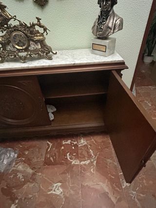 Mueble antiguo madera-mármol