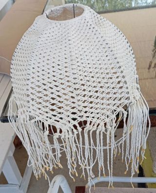 Lampara macrame blanca hecha a mano