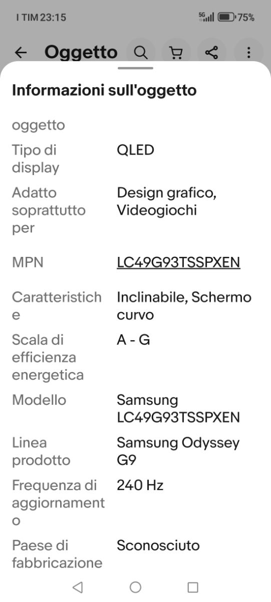ODYSSEY G9 SAMSUNG QLED 49 CURVO CUFFIE WIFI