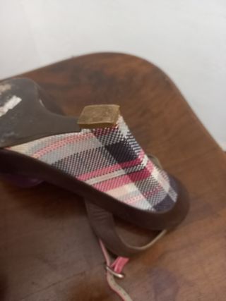 Sandali zeppa rosa viola