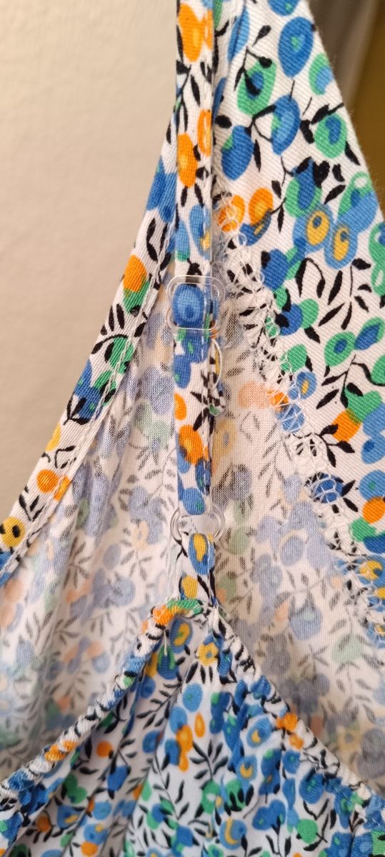 Vestido midi flores azul y blanco