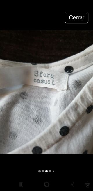 Blusa Sfera lunares M - blanca y negra