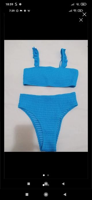 Bikini Shein azul talla S