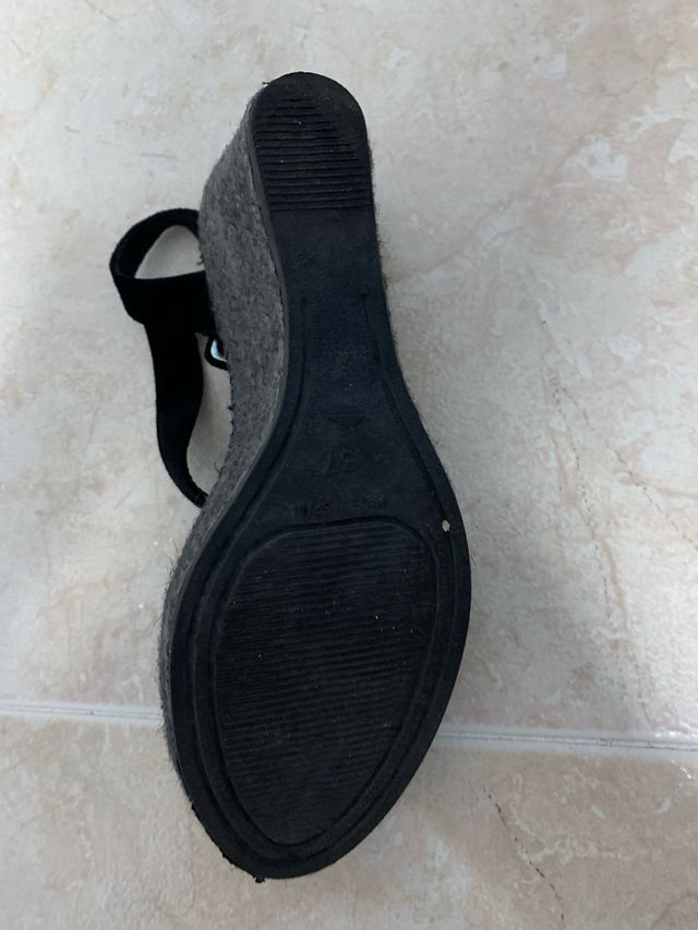 Sandalias cuña ANDINAS ZAPATILLAS negras